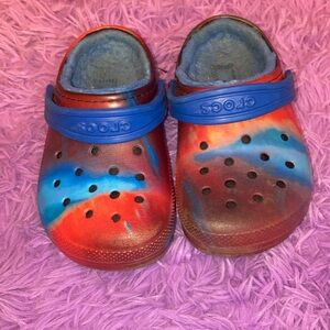 Kids Marbled Lined Crocs size 12